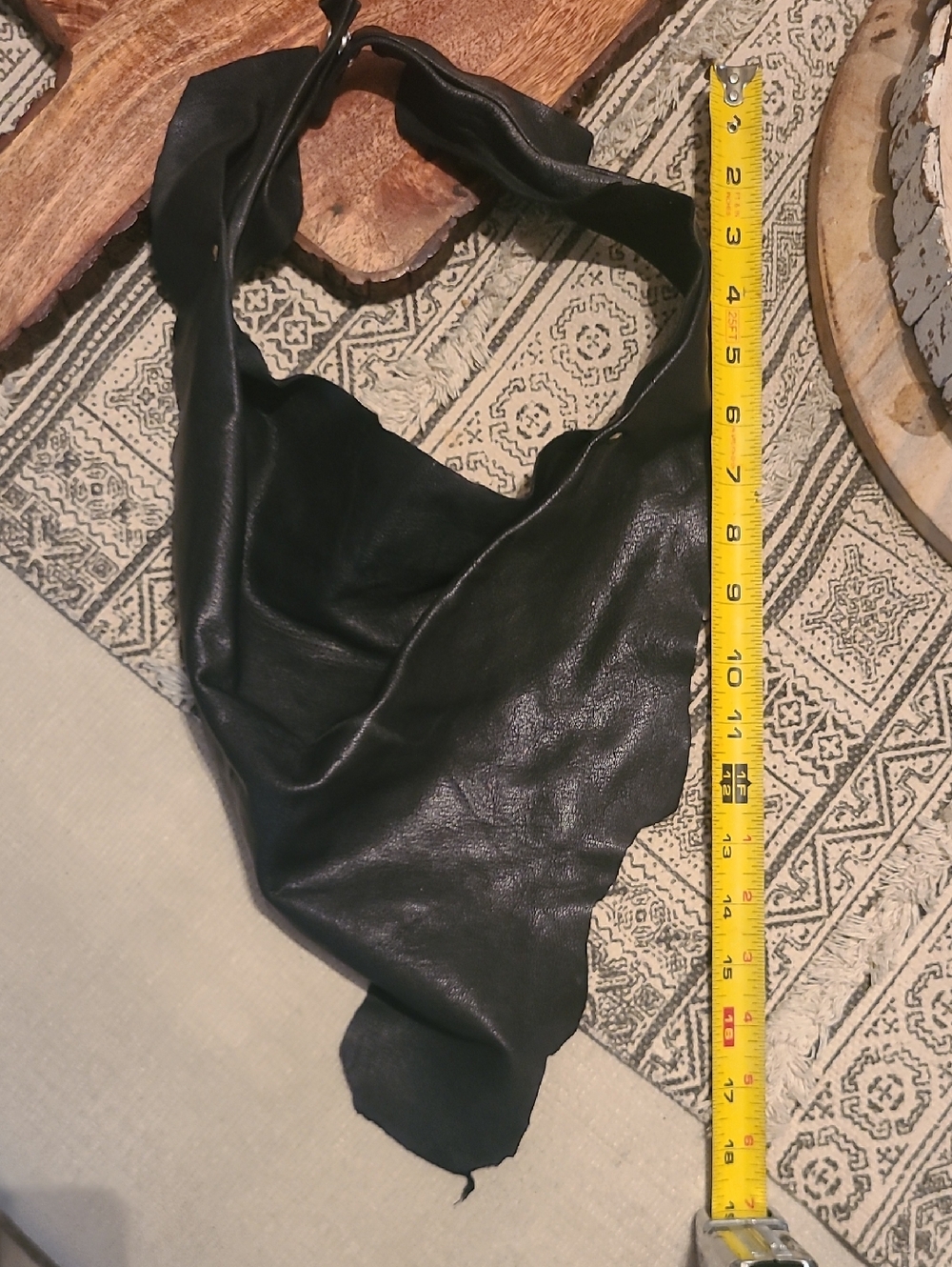 Black Leather Triangle Bandana Scarf - Picture 9 of 11